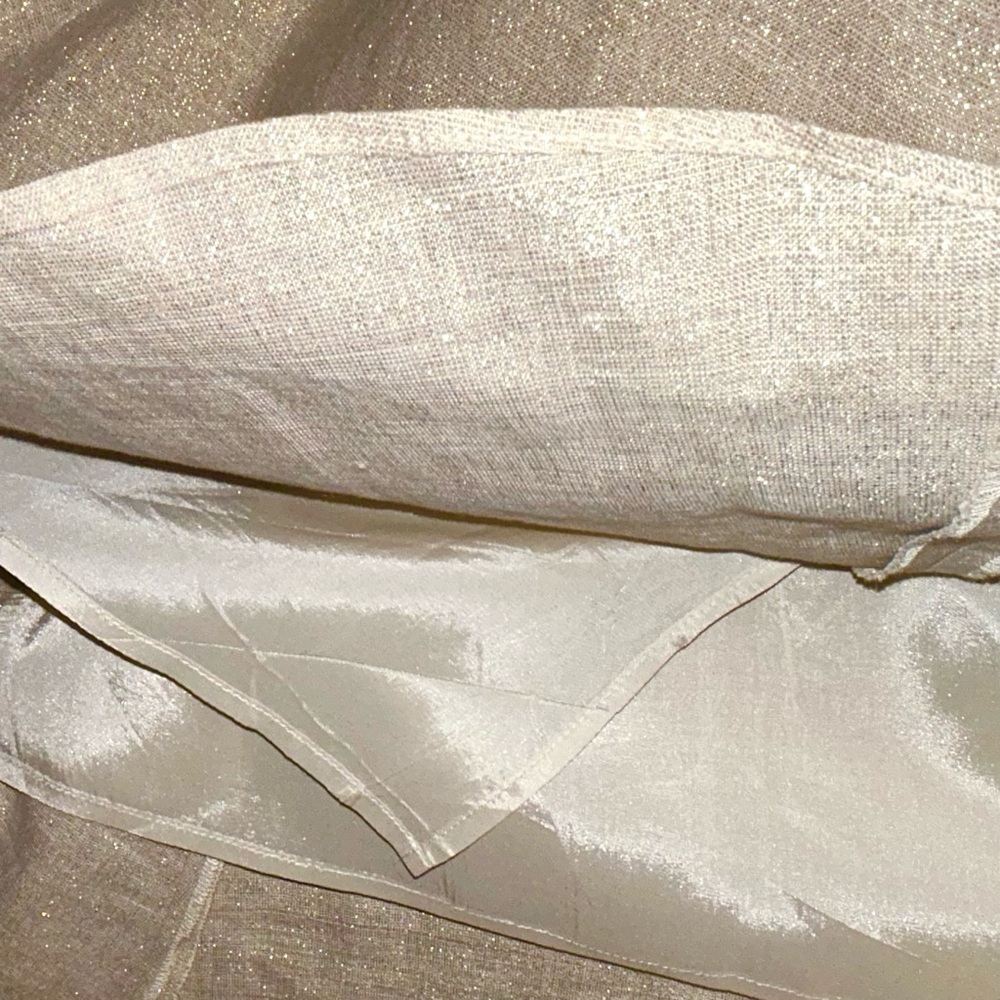 Banana Republic A-Line Gold Shimmer Midi Skirt Warm Neutral Side Zip Lined 2 - Picture 7 of 14